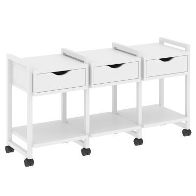Loft Тумба на колесных опорах VR.L-TN-4.K Белый Бриллиант/Металл Белый 1440*460*767