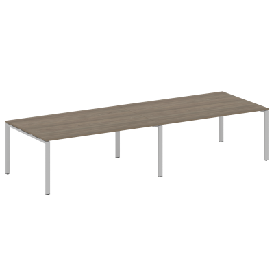 Metal System Переговорный стол (2 столешницы) на П-образном м/к БП.ПРГ-2.5 Вяз Благородный/Металл Серый 3600*1235*750