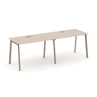 Estetica Рабочая станция 2 места ES.RS-2.2-LP Капучино/Металл Латте 2360*730*750