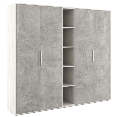 B-tone BTN36153431 Шкаф высокий 4 створки, с нишей 2138x450x1917 Сосна Бетон Светлый