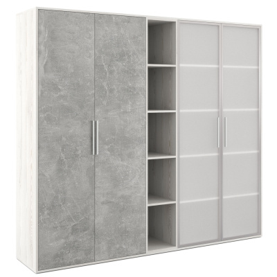 B-tone BTN36153531 Шкаф высокий 4 створки, с нишей 2138x450x1917 Сосна Бетон Светлый