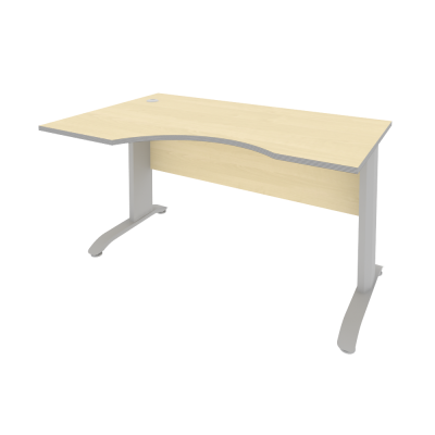 Riva Metal-L Стол криволинейный левый ПЛ.СА-2 (L) Клен Металлик NEW/Металл Серый 1400*900*750