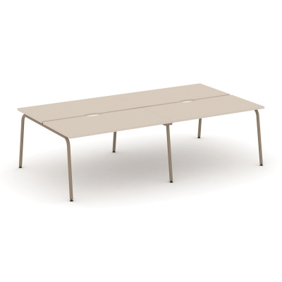 Estetica Рабочая станция 4 места ES.D.RS-4.3-VK Капучино/Металл Латте 2760*1500*750