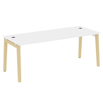 Onix Wood Direct Стол руководителя OW.SRR-6.8 Белый Бриллиант/Дуб Светлый/Металл Белый 1980*800*750