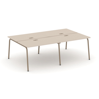 Estetica Рабочая станция 4 места ES.D.RS-4.2-LK Капучино/Металл Латте 2360*1500*750