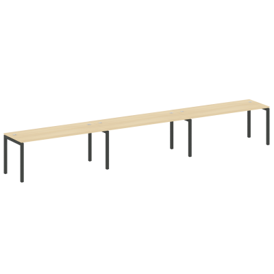 Metal System Quattro Рабочая станция на 3 места на П-образном м/к 50БП.СМ-3.5 Акация Лорка/Металл Антрацит 5400*720*750