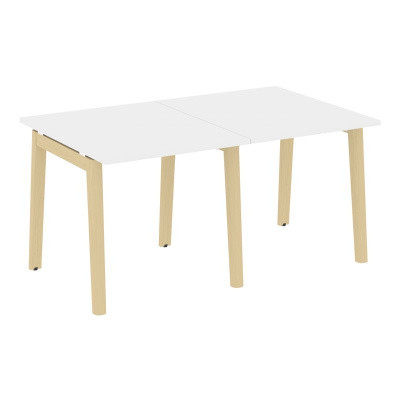 Onix Wood Стол переговорный (2 столешницы) OW.PRG-2.0 Белый Бриллиант/Дуб Светлый/Металл Белый 1560*980*750