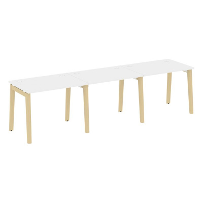 Onix Wood Рабочая станция OW.RS-3.1.7 Белый Бриллиант/Дуб Светлый/Металл Белый 2940*720*750