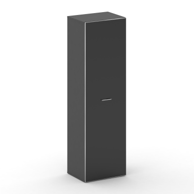 Fresco Гардероб узкий универсальный FR.GB-102 black Базальт UM/Лакобель Черный/Хром 600*460*2000