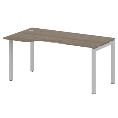 Metal System Quattro Стол криволинейный левый на П-образном м/к 50БП.СА-1 (L) Вяз Благородный/Металл Серый 1600*900*750