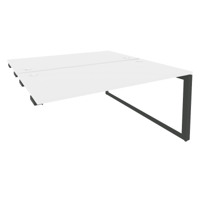 Onix Стол-приставка двойной на О-образном м/к к опорым элем. O.MO-D.SPR-4.8 Белый Бриллиант/Металл Антрацит 1580*1635*750