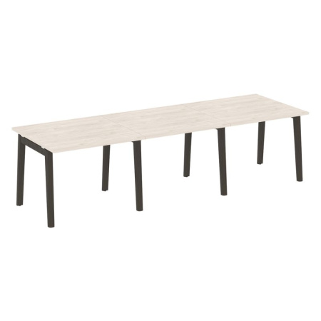 Onix Wood Стол переговорный (3 столешницы) OW.PRG-3.1 Денвер Светлый/Дуб Темный/Металл Антрацит 2940*980*750