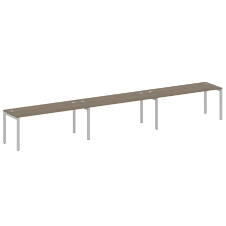 Metal System Quattro Рабочая станция на 3 места на П-образном м/к 50БП.СМ-3.5 Вяз Благородный/Металл Серый 5400*720*750
