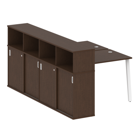 Metal System Рабочая станция с шкафом-купе на А-образном м/к БА.РС-СШК-4.1 Т Венге Цаво/Металл Белый 1410*2332*1098 Metal System Рабочая станция с шкафом-купе на А-образном м/к БА.РС-СШК-4.1 Т Венге Цаво/Металл Белый 1410*2332*1098