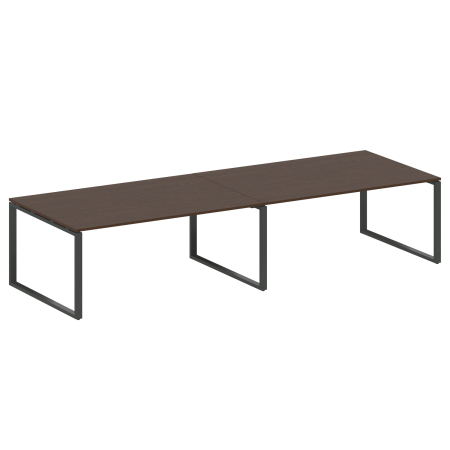 Metal System Переговорный стол (2 столешницы) на О-образном м/к БО.ПРГ-2.5 Венге Цаво/Металл Антрацит 3600*1235*750 Metal System Переговорный стол (2 столешницы) на О-образном м/к БО.ПРГ-2.5 Венге Цаво/Металл Антрацит 3600*1235*750