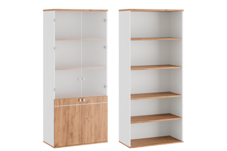 Tess TES38150121 Шкаф для бумаг со стеклом (стекло без рамы) 900x450x2070 дуб крафт золотой Tess TES38150121 Шкаф для бумаг со стеклом (стекло без рамы) 900x450x2070 дуб крафт золотой