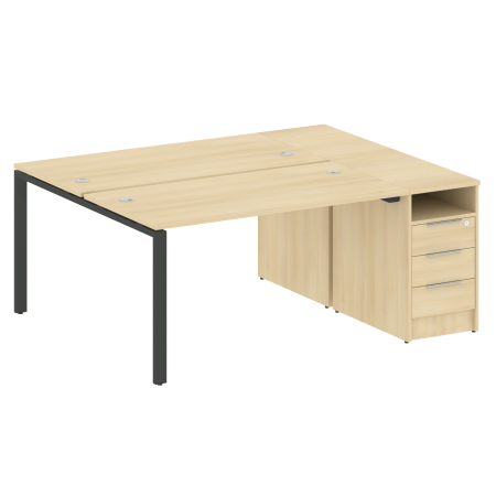 Metal System Рабочая станция с тумбой на П-образном м/к БП.РС-СТП-2.3 Акация Лорка/Металл Антрацит 1812*1475*750 Metal System Рабочая станция с тумбой на П-образном м/к БП.РС-СТП-2.3 Акация Лорка/Металл Антрацит 1812*1475*750