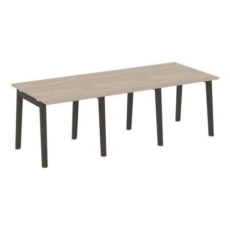 Onix Wood Стол переговорный (3 столешницы) OW.PRG-3.0 Дуб Аттик/Дуб Темный/Металл Антрацит 2340*980*750