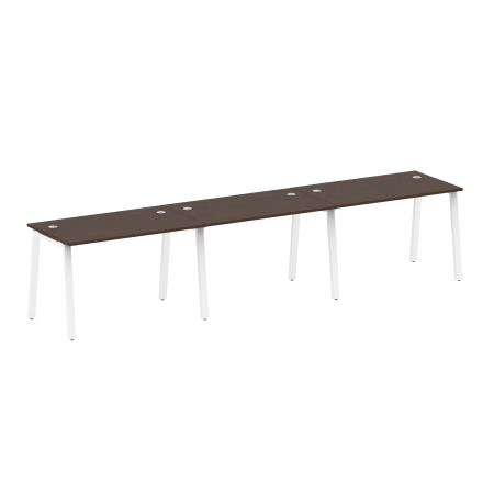 Metal System Рабочая станция на 3 места на А-образном м/к БА.СМ-3.2 Венге Цаво/Металл Белый 3600*720*750 Metal System Рабочая станция на 3 места на А-образном м/к БА.СМ-3.2 Венге Цаво/Металл Белый 3600*720*750