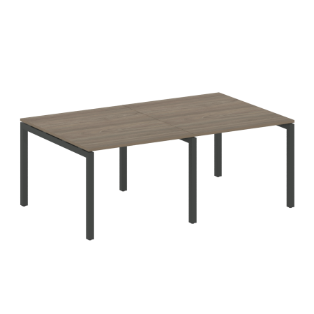 Metal System Quattro Переговорный стол (2 столешницы) на П-образном м/к 50БП.ПРГ-2.1 Вяз Благородный/Металл Антрацит 2000*1235*750