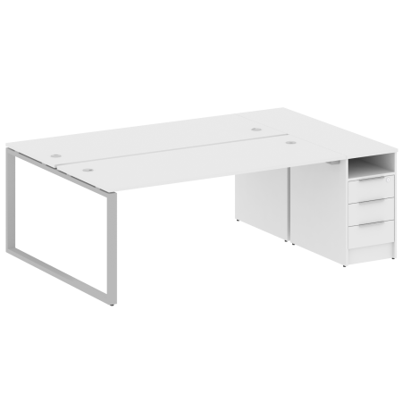 Metal System Рабочая станция с тумбой на О-образном м/к БО.РС-СТП-2.5 Белый/Металл Серый 2212*1475*750 Metal System Рабочая станция с тумбой на О-образном м/к БО.РС-СТП-2.5 Белый/Металл Серый 2212*1475*750