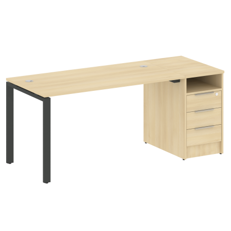 Metal System Рабочая станция с тумбой на П-образном м/к БП.РС-СТП-1.3 Акация Лорка/Металл Антрацит 1812*720*750 Metal System Рабочая станция с тумбой на П-образном м/к БП.РС-СТП-1.3 Акация Лорка/Металл Антрацит 1812*720*750