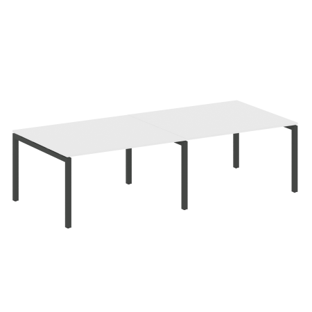 Metal System Quattro Переговорный стол (2 столешницы) на П-образном м/к 50БП.ПРГ-2.3 Белый/Металл Антрацит 2800*1235*750
