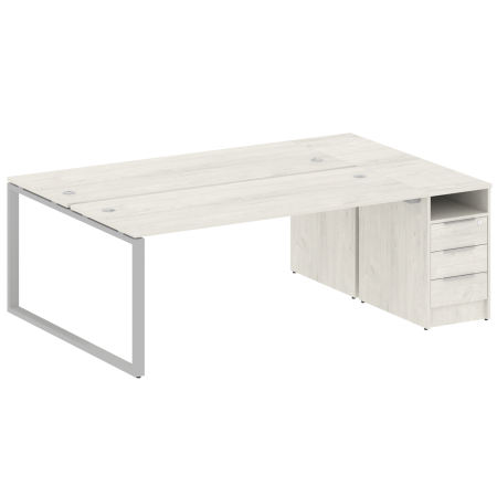 Metal System Рабочая станция с тумбой на О-образном м/к БО.РС-СТП-2.5 Дуб Наварра/Металл Серый 2212*1475*750 Metal System Рабочая станция с тумбой на О-образном м/к БО.РС-СТП-2.5 Дуб Наварра/Металл Серый 2212*1475*750