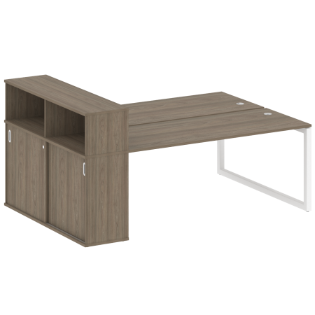 Metal System Quattro Рабочая станция с шкафом-купе на О-образном м/к 50БО.РС-СШК-2.5 Т Вяз Благородный/Металл Белый 2210*1475*1098 Metal System Quattro Рабочая станция с шкафом-купе на О-образном м/к 50БО.РС-СШК-2.5 Т Вяз Благородный/Металл Белый 2210*1475*1098