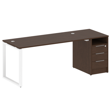 Metal System Рабочая станция с тумбой на О-образном м/к БО.РС-СТП-1.4 Венге Цаво/Металл Белый 2012*720*750 Metal System Рабочая станция с тумбой на О-образном м/к БО.РС-СТП-1.4 Венге Цаво/Металл Белый 2012*720*750