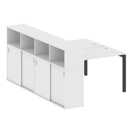 Metal System Quattro Рабочая станция с шкафом-купе на П-образном м/к 50БП.РС-СШК-4.2 Т Белый/Металл Антрацит 1610*2332*1098 Metal System Quattro Рабочая станция с шкафом-купе на П-образном м/к 50БП.РС-СШК-4.2 Т Белый/Металл Антрацит 1610*2332*1098