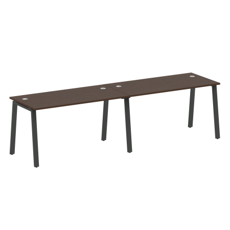 Metal System Рабочая станция на 2 места на А-образном м/к БА.СМ-2.3 Венге Цаво/Металл Антрацит 2800*720*750 Metal System Рабочая станция на 2 места на А-образном м/к БА.СМ-2.3 Венге Цаво/Металл Антрацит 2800*720*750