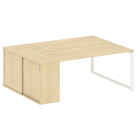 Metal System Рабочая станция с шкафом-купе на О-образном м/к БО.РС-СШК-1.4 Т Акация Лорка/Металл Белый 2010*1475*750 Metal System Рабочая станция с шкафом-купе на О-образном м/к БО.РС-СШК-1.4 Т Акация Лорка/Металл Белый 2010*1475*750