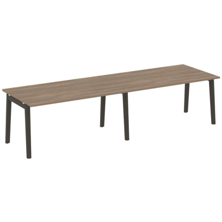 Onix Wood Стол переговорный (2 столешницы) OW.PRG-2.4 Дуб Аризона/Дуб Темный/Металл Антрацит 3160*980*750