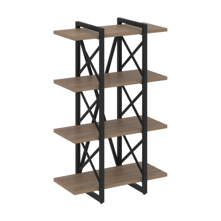 Loft Стеллаж на рег. опорах-4 полки VR.L-MST.O-4.4V Дуб Аризона/Металл Черный 800*400*1280