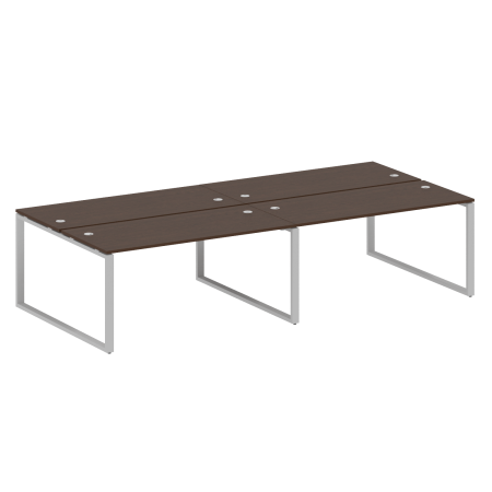 Metal System Рабочая станция на 4 места на О-образном м/к БО.СМ-4.4 Венге Цаво/Металл Серый 3200*1475*750 Metal System Рабочая станция на 4 места на О-образном м/к БО.СМ-4.4 Венге Цаво/Металл Серый 3200*1475*750