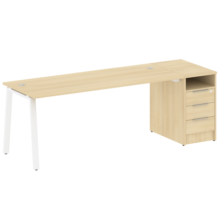 Metal System Рабочая станция с тумбой на А-образном м/к БА.РС-СТП-1.5 Акация Лорка/Металл Белый 2212*720*750 Metal System Рабочая станция с тумбой на А-образном м/к БА.РС-СТП-1.5 Акация Лорка/Металл Белый 2212*720*750