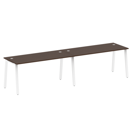 Metal System Рабочая станция на 2 места на А-образном м/к БА.СМ-2.4 Венге Цаво/Металл Белый 3200*720*750 Metal System Рабочая станция на 2 места на А-образном м/к БА.СМ-2.4 Венге Цаво/Металл Белый 3200*720*750