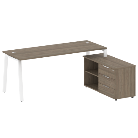 Metal System Рабочая станция с тумбой на А-образном м/к БА.РС-СТС-2.5 (R) Вяз Благородный/Металл Белый 1900*1520*750 Metal System Рабочая станция с тумбой на А-образном м/к БА.РС-СТС-2.5 (R) Вяз Благородный/Металл Белый 1900*1520*750