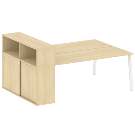 Metal System Рабочая станция с шкафом-купе на А-образном м/к БА.РС-СШК-2.5 Т Акация Лорка/Металл Белый 2210*1475*1098 Metal System Рабочая станция с шкафом-купе на А-образном м/к БА.РС-СШК-2.5 Т Акация Лорка/Металл Белый 2210*1475*1098