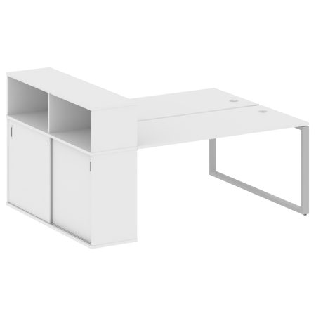 Metal System Рабочая станция с шкафом-купе на О-образном м/к БО.РС-СШК-2.4 Т Белый/Металл Серый 2010*1475*1098 Metal System Рабочая станция с шкафом-купе на О-образном м/к БО.РС-СШК-2.4 Т Белый/Металл Серый 2010*1475*1098