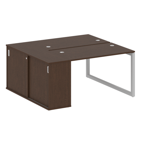 Metal System Quattro Рабочая станция с шкафом-купе на О-образном м/к 50БО.РС-СШК-1.2 Т Венге Цаво/Металл Серый 1610*1475*750