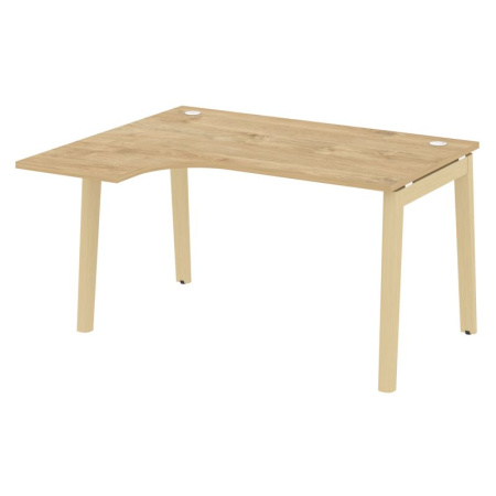 Onix Wood Стол эргономичный левый OW.SA-3 (L) Тиквуд Светлый/Дуб Светлый/Металл Белый 1380*1180*750 (800/460)