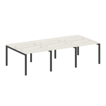 Metal System Quattro Рабочая станция на 6 раб. мест на П-образном м/к 50БП.СМ-6.1 Дуб Наварра/Металл Антрацит 3000*1475*750 Metal System Quattro Рабочая станция на 6 раб. мест на П-образном м/к 50БП.СМ-6.1 Дуб Наварра/Металл Антрацит 3000*1475*750