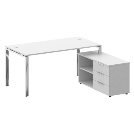 Metal System Direct Стол руковод. с тумбой БГ.СРТ-4.8 (R) Белый/Нержавеющая Сталь 1700*1620*750 Metal System Direct Стол руковод. с тумбой БГ.СРТ-4.8 (R) Белый/Нержавеющая Сталь 1700*1620*750