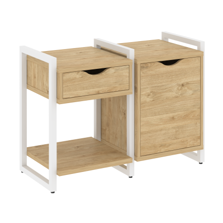 Loft Тумба на регулируемых опорах VR.L-TN-3.O Тиквуд Светлый/Металл Белый 970*460*719
