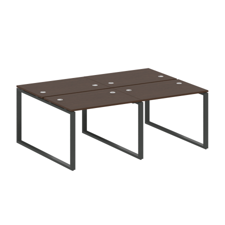 Metal System Рабочая станция на 4 места на О-образном м/к БО.СМ-4.1 Венге Цаво/Металл Антрацит 2000*1475*750 Metal System Рабочая станция на 4 места на О-образном м/к БО.СМ-4.1 Венге Цаво/Металл Антрацит 2000*1475*750