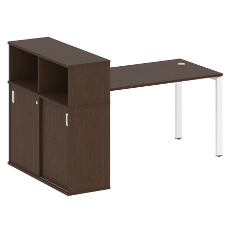 Metal System Стол письменный с шкафом-купе на П-образном м/к БП.РС-СШК-3.3 Т Венге Цаво/Металл Белый 1810*1120*1098 Metal System Стол письменный с шкафом-купе на П-образном м/к БП.РС-СШК-3.3 Т Венге Цаво/Металл Белый 1810*1120*1098