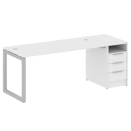 Metal System Quattro Рабочая станция с тумбой на О-образном м/к 50БО.РС-СТП-1.4 Белый/Металл Серый 2012*720*750 Metal System Quattro Рабочая станция с тумбой на О-образном м/к 50БО.РС-СТП-1.4 Белый/Металл Серый 2012*720*750