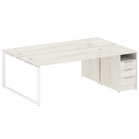 Metal System Рабочая станция с тумбой на О-образном м/к БО.РС-СТП-2.5 Дуб Наварра/Металл Белый 2212*1475*750 Metal System Рабочая станция с тумбой на О-образном м/к БО.РС-СТП-2.5 Дуб Наварра/Металл Белый 2212*1475*750